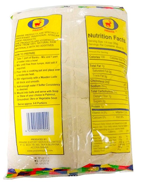 Praise African Fermented Banku Mix Cassava and Maize 1 kg image 1
